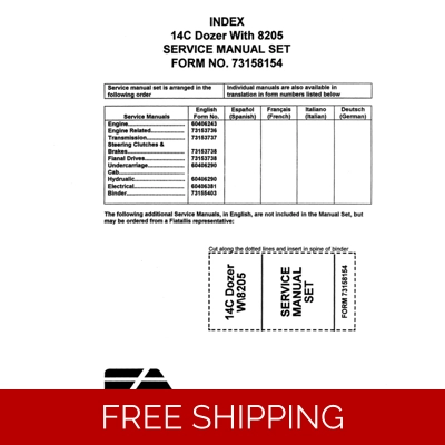 SM-FiatAllis 14C Crawler Dozer (With 8205 Engine) Service Repair Manual 73158154 SM-FiatAllis 14C Crawler Dozer (With 8205 Engine) Service Repair Manual 73158154